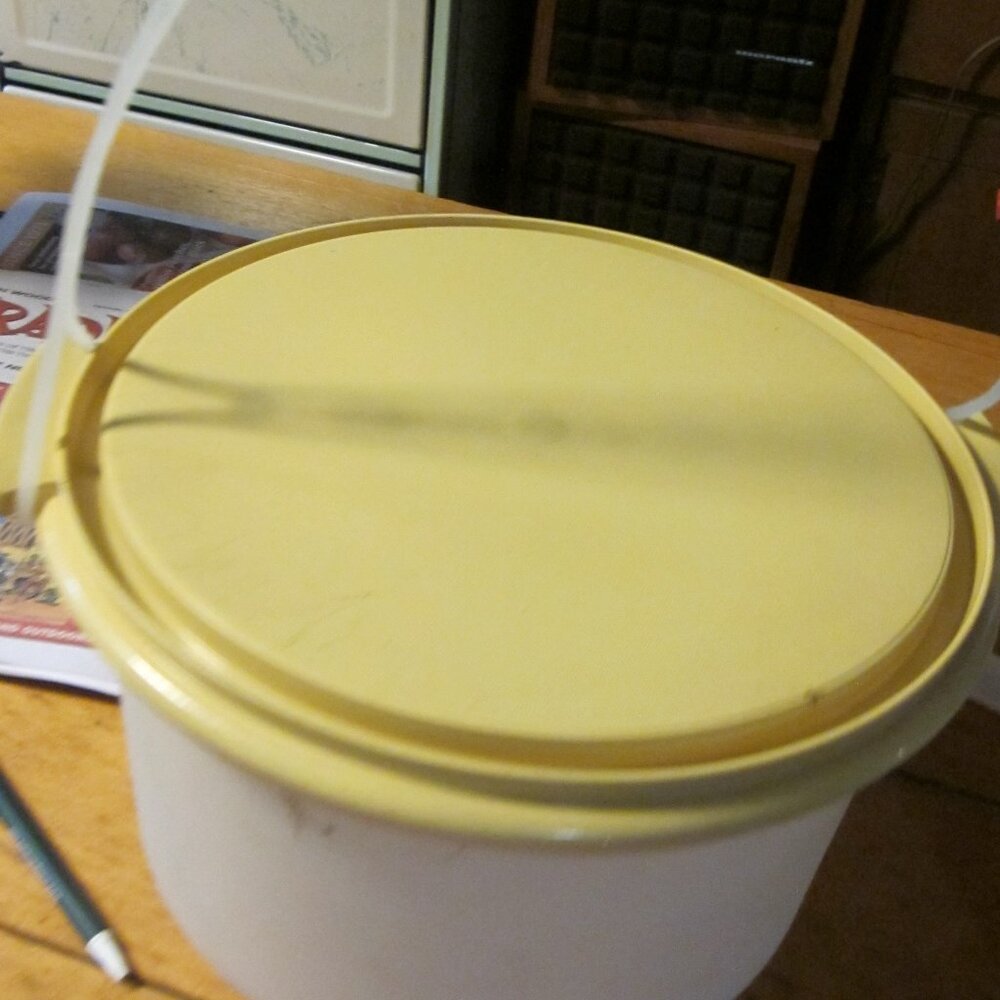 vtg Tupperware harvest Gold cake caddy carrier handle Mint